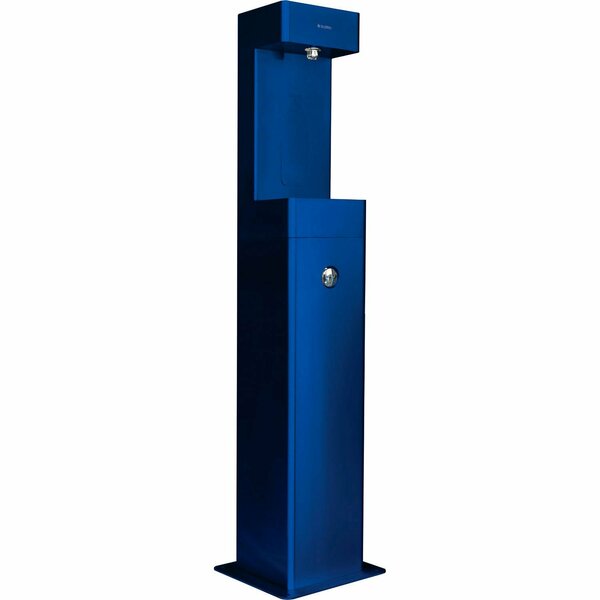 Global Industrial Outdoor Pedestal Bottle Filling Station w/ Filter, Blue 761222BLF
